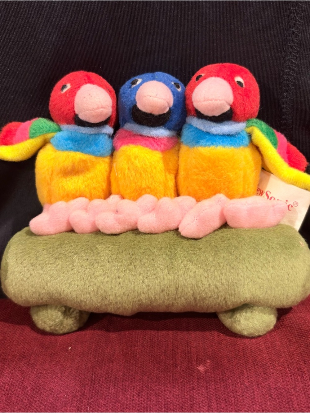 Never Use Rare Vintage ViewSonic Mascot Plush - 3 Gouldian Finches - 90s Promo